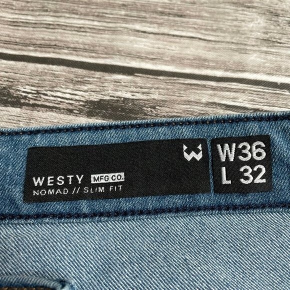 Westy MFG. CO. Nomad Slim Fit Jeans 36 x 25 Inseam Cropped Capri Stretch Hemmed - Picture 9 of 13